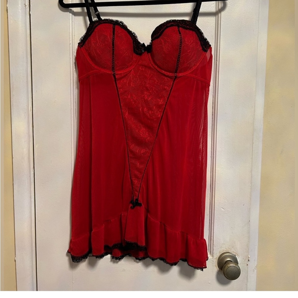 Marylin Monroe red sheer Lingere dress